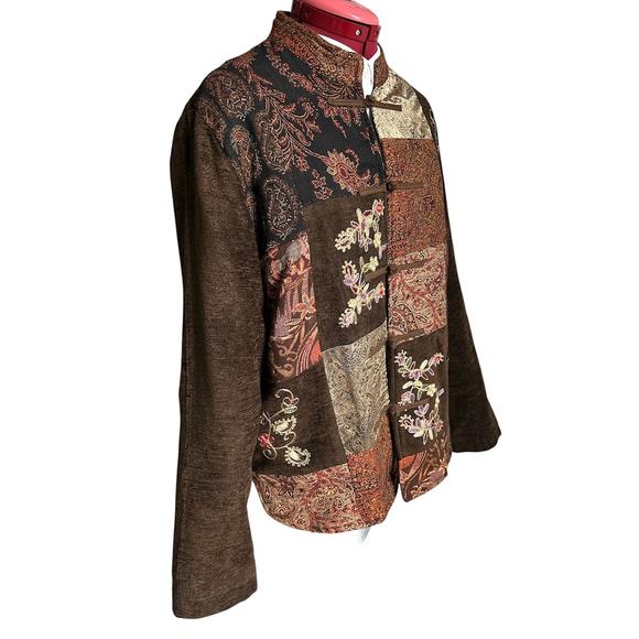 Vintage White Stag Size Medium 810 Paisley Patchwork Floral Embroidered Jacket - Picture 3 of 6